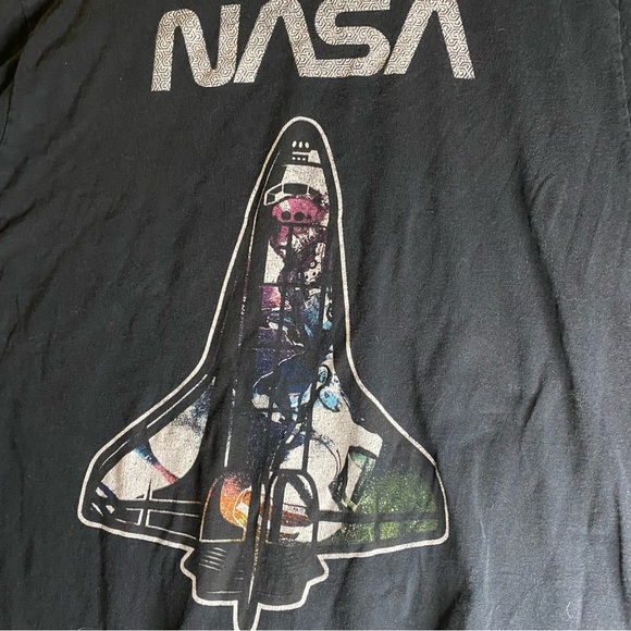 NASA Space Shuttle Big Classic Logo Men’s Large Black T-shirt Unique Design - Picture 3 of 6